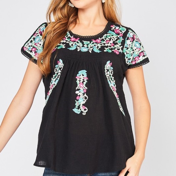 entro Tops - Embroidered Top